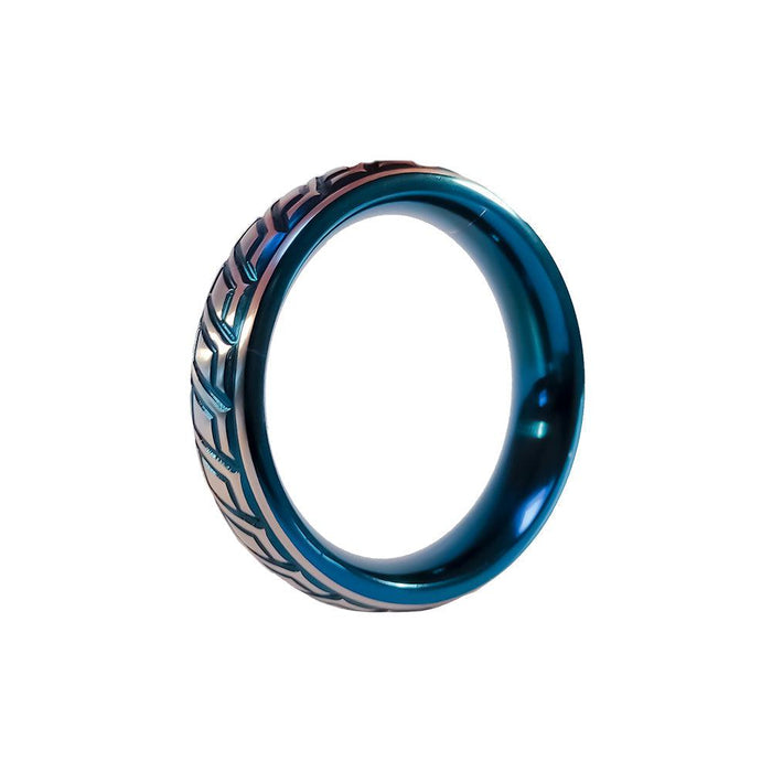 Black Label - Blue Wave Cockring - RVS - Blauw/Zilver-Erotiekvoordeel.nl