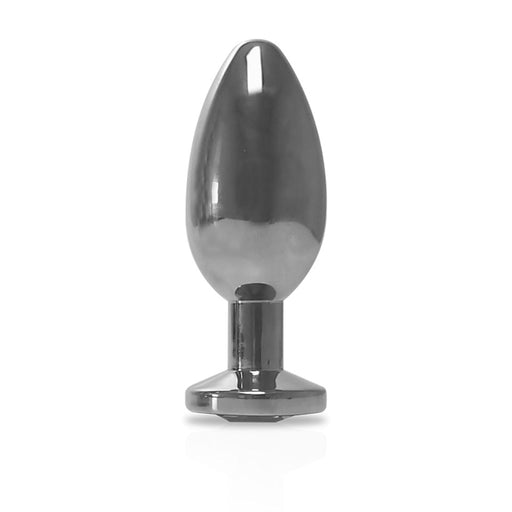 Black Label - RVS Buttplug met Transparant Sierkristal-Erotiekvoordeel.nl