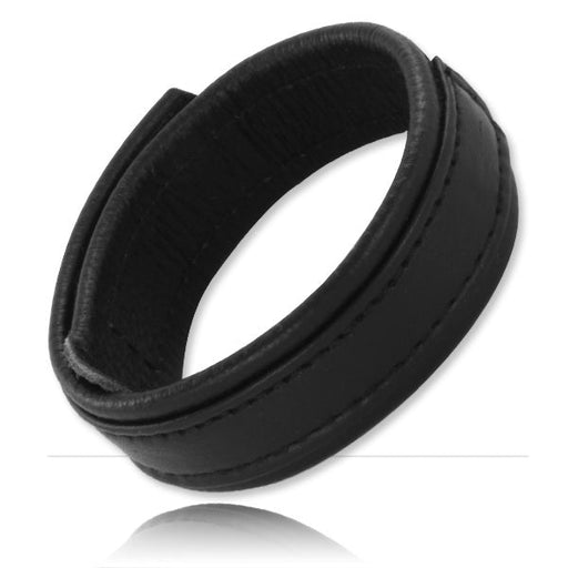 Black Label - Lederen Cockstrap met Klittenband Sluiten - 20 mm breed-Erotiekvoordeel.nl