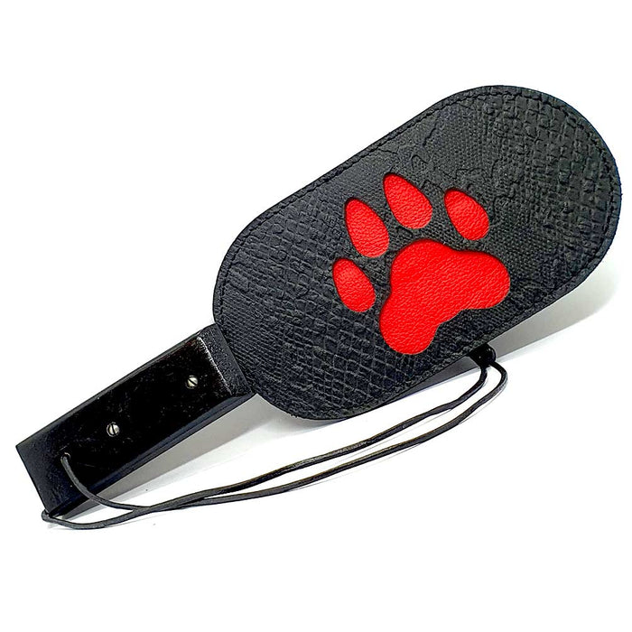 Black Label - Puppy Paw Paddle - Leer - Zwart-Erotiekvoordeel.nl