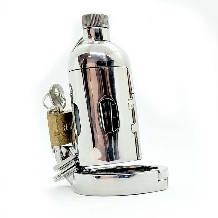 Black Label - The Pleasure Dome Stainless Steel Chastity Cage-Erotiekvoordeel.nl