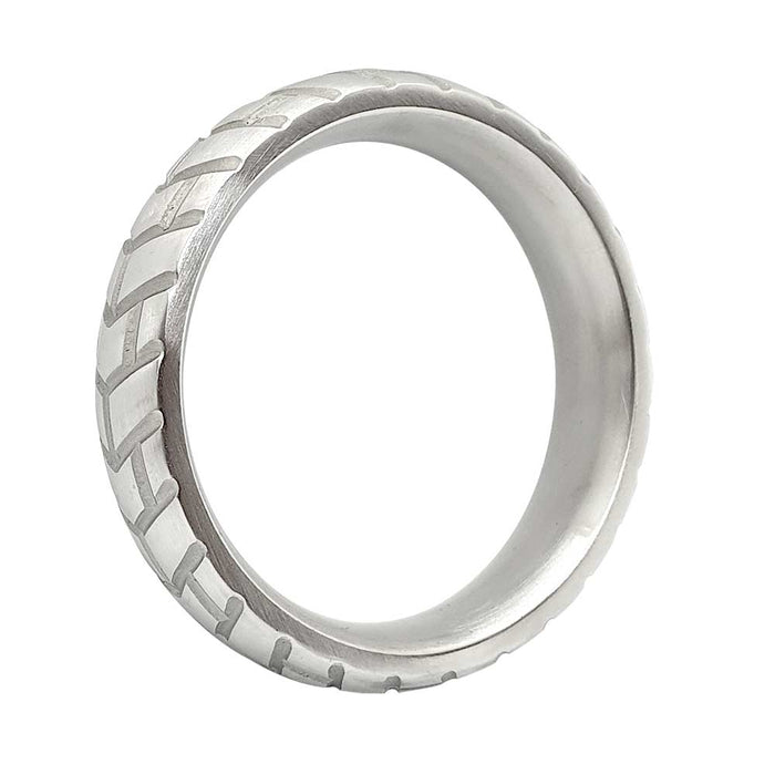 Black Label - Tire XL - Zware RVS Cockring met Bandenprofiel-Erotiekvoordeel.nl