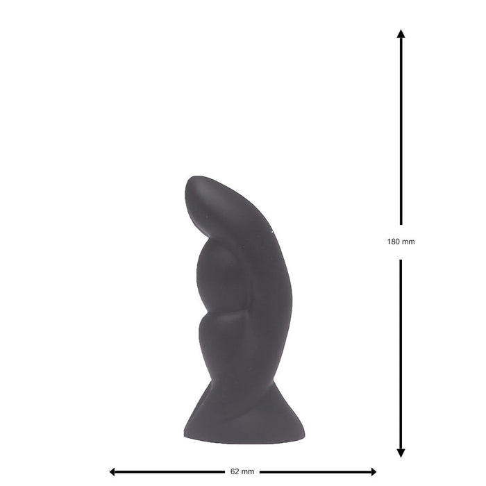 Brutus - Bum Buddy - Vulcan - Anaal Dildo - 5 maten - Liquid Siliconen - Zwart-Erotiekvoordeel.nl