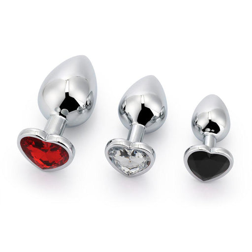 Brutus - Buttplug - Set met Aluminium Buttplugs met kristal - Brutus Alu Plug Set with Gemstones-Erotiekvoordeel.nl