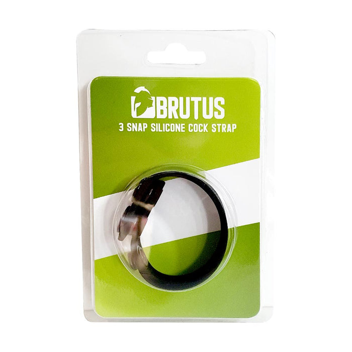 Brutus - Cockring - Siliconen Cock Strap - Zwart - 3 Snap Silicone Cock Strap-Erotiekvoordeel.nl