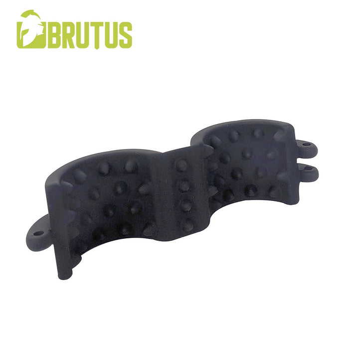 Brutus - Cruncher - Afsluitbare Siliconen Ball Stretcher - Met Spijkers - Silicone Lockable Spiked Ball Stretcher-Erotiekvoordeel.nl