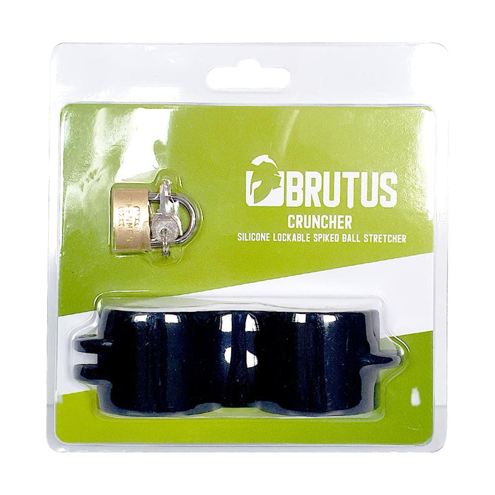 Brutus - Cruncher - Afsluitbare Siliconen Ball Stretcher - Met Spijkers - Silicone Lockable Spiked Ball Stretcher-Erotiekvoordeel.nl