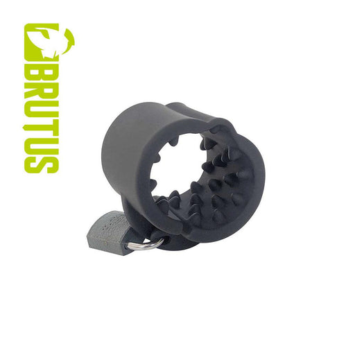 Brutus - Cruncher - Afsluitbare Siliconen Ball Stretcher - Met Spijkers - Silicone Lockable Spiked Ball Stretcher-Erotiekvoordeel.nl