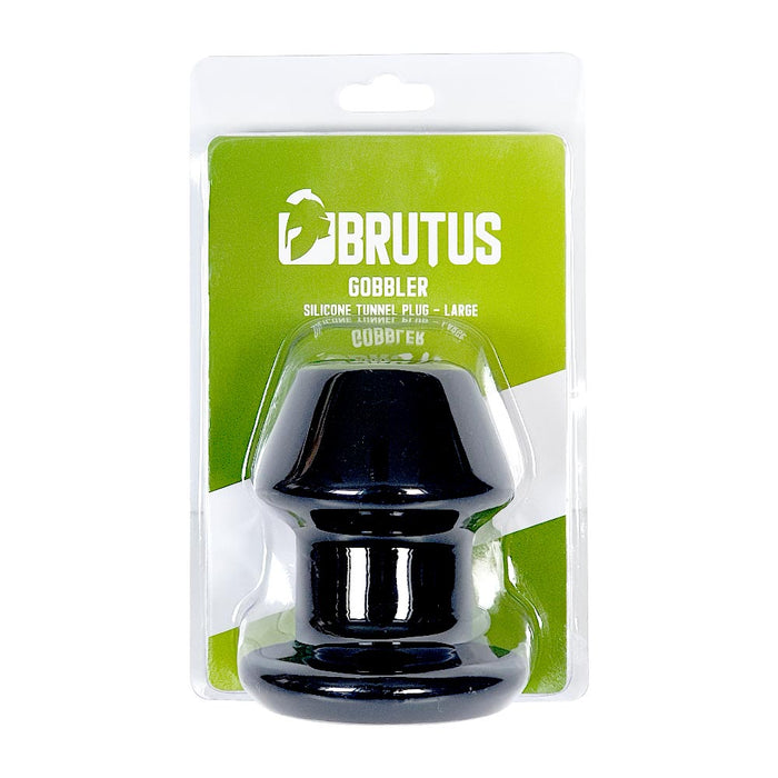 Brutus - Gobbler - Silicone Tunnel Plug - Buttplug - Siliconen - Zwart - 3 maten-Erotiekvoordeel.nl