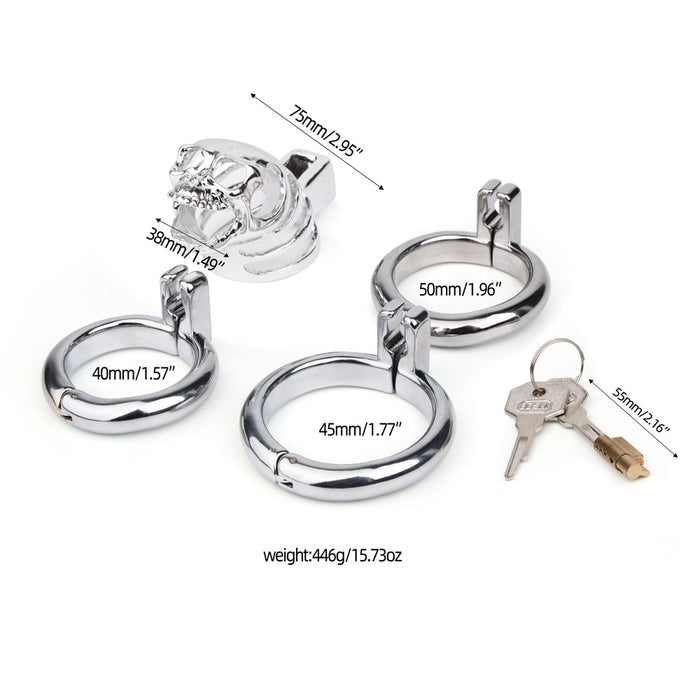 Brutus - Kuisheidskooi - Peniskooi - Verstelbare Cockringen - GOTH - Steel Chastity Cage-Erotiekvoordeel.nl