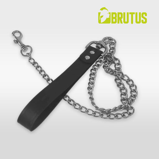 Brutus - Leiband - Leash - Leren Hondenriem met Ketting - Leather Dogleash with Chain-Erotiekvoordeel.nl