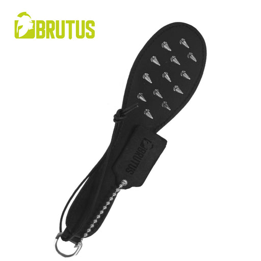 Brutus - Plak - Leren Paddle met Metalen Spijkers - Leather Spiked Hellraiser Paddle-Erotiekvoordeel.nl