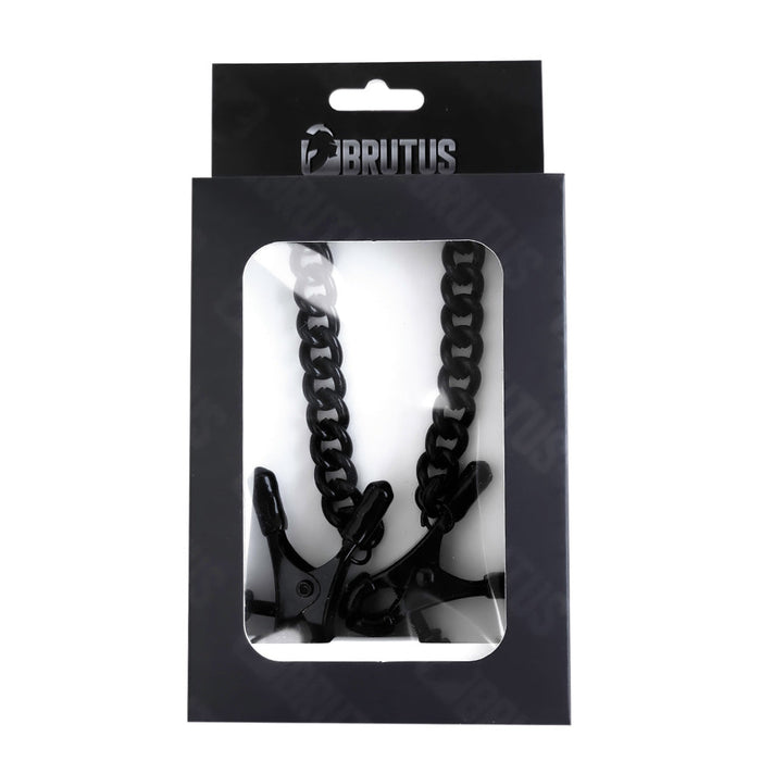 Brutus - Tepelklemmen - Verstelbare Tepelklemmen met Ketting - BITE Heavy Nipple Clamps Black-Erotiekvoordeel.nl