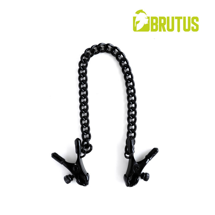 Brutus - Tepelklemmen - Verstelbare Tepelklemmen met Ketting - BITE Heavy Nipple Clamps Black-Erotiekvoordeel.nl