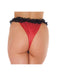 Amorable - Burlesque Slipje Met Kanten Ruche En Open Kruis - Zwart/Rood-Erotiekvoordeel.nl