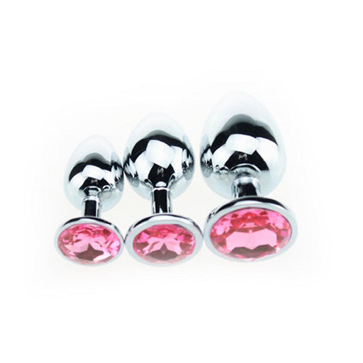 Buttplug Aluminium Met Roze Kristal-Erotiekvoordeel.nl