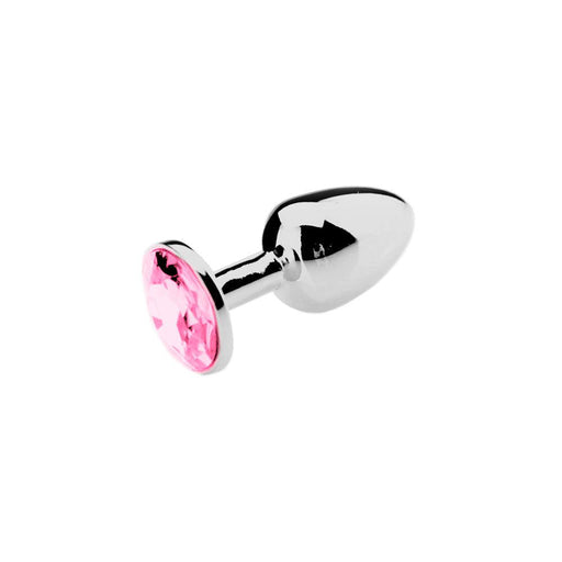 Buttplug Aluminium Met Roze Kristal-Erotiekvoordeel.nl