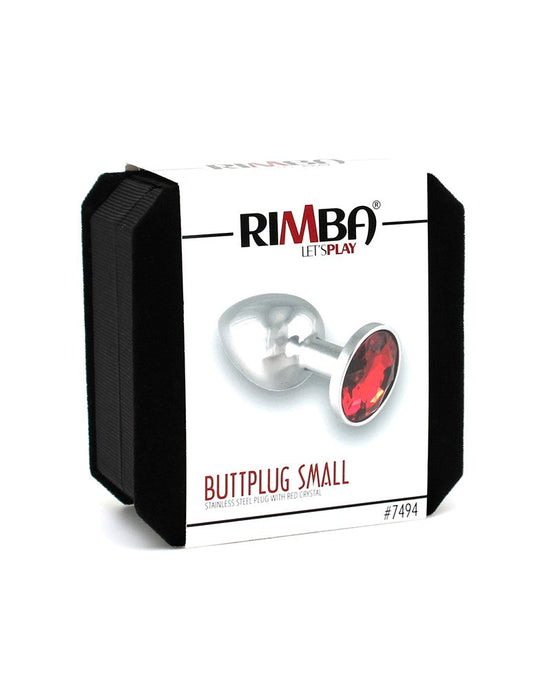 Rimba - Buttplug Klein Met Rood Kristal 3 x 7.3 cm-Erotiekvoordeel.nl