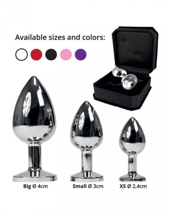 Rimba - Buttplug Klein Met Wit Kristal 3 x 7.3 cm-Erotiekvoordeel.nl