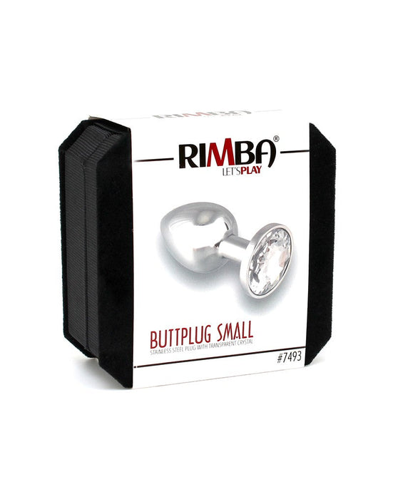 Rimba - Buttplug Klein Met Wit Kristal 3 x 7.3 cm-Erotiekvoordeel.nl