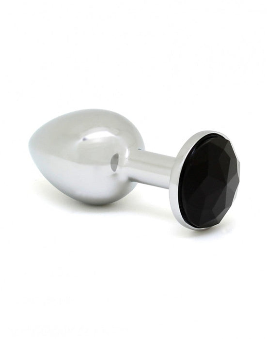 Rimba - Buttplug Klein Met Zwart Kristal 3 x 7.3 cm-Erotiekvoordeel.nl