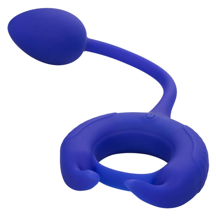 Calexotics - Admiral Cockring met Verzwaarde Vibrerende Buttplug - Blauw-Erotiekvoordeel.nl