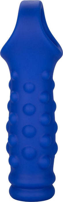 Calexotics - Admiral Geribbelde Penis Sleeve - Liquid Siliconen - Blauw-Erotiekvoordeel.nl