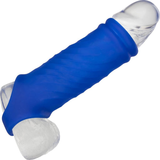 Calexotics - Admiral Liquid Silicone Wave Penis Sleeve - Blauw-Erotiekvoordeel.nl