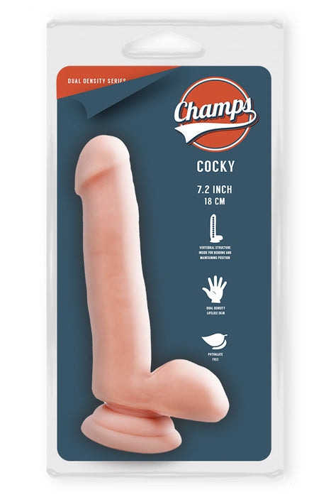 Champs - Cocky - Dual Density Dildo 8 x 3,1 cm - Lichte Huidskleur-Erotiekvoordeel.nl