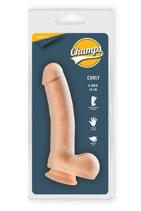 Champs - Curly - Original Dildo - 20 cm - Lichte Huidskleur-Erotiekvoordeel.nl