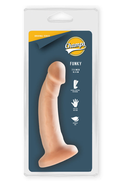 Champs - Funky - Original Dildo - 18.5 x 3 cm - Lichte Huidskleur-Erotiekvoordeel.nl