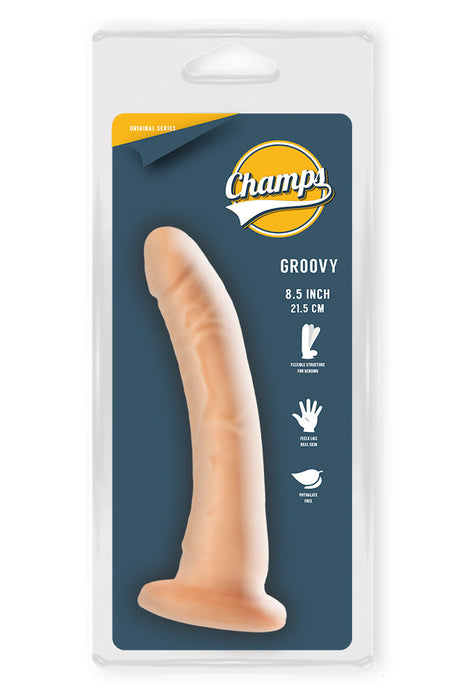 Champs - Groovy - Original Dildo - 21.5 x 3 cm - Lichte Huidskleur-Erotiekvoordeel.nl