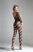 Cindylove - Catsuit - Bodystocking - Diagonale Strepen - One Size - Zwart-Erotiekvoordeel.nl