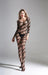 Cindylove - Catsuit - Bodystocking - Diagonale Strepen - One Size - Zwart-Erotiekvoordeel.nl