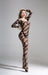 Cindylove - Catsuit - Bodystocking - Diagonale Strepen - One Size - Zwart-Erotiekvoordeel.nl