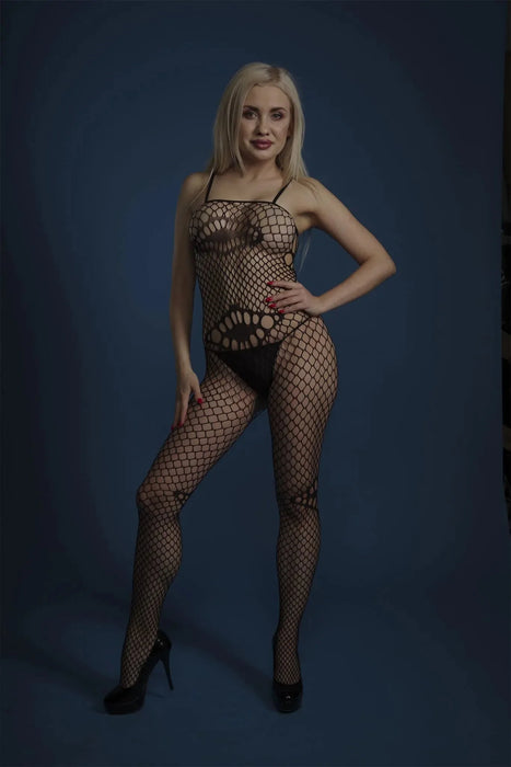 Cindylove - Fantasy Visnet Bodystocking - One Size - Zwart-Erotiekvoordeel.nl