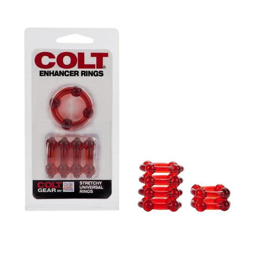 Colt - Enhancer Rings - Rekbare Cockringen Set - Rood-Erotiekvoordeel.nl