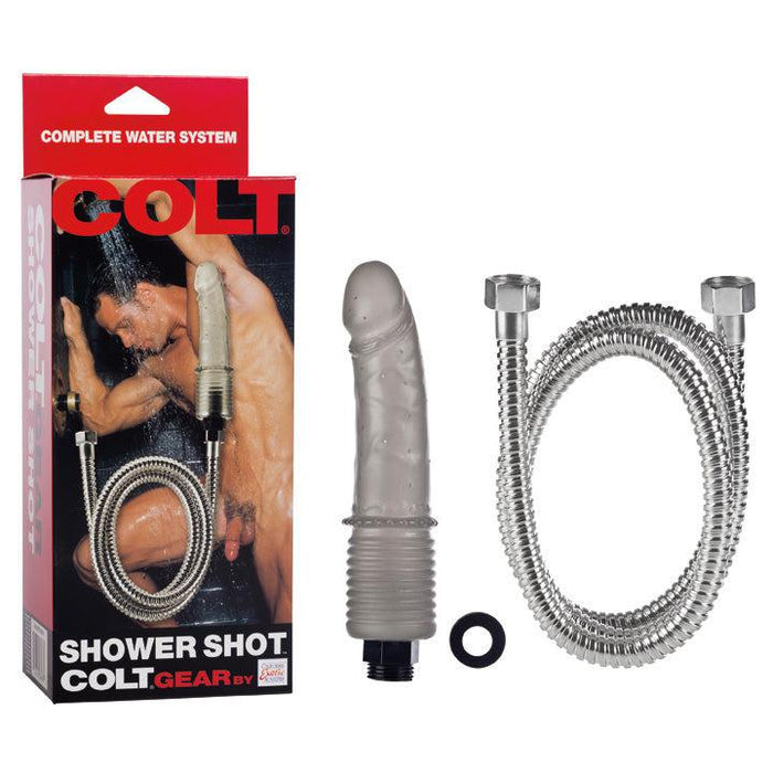 Colt - Shower Shot - Anaal Douche Opzetstuk met Dildo - Zilver-Erotiekvoordeel.nl