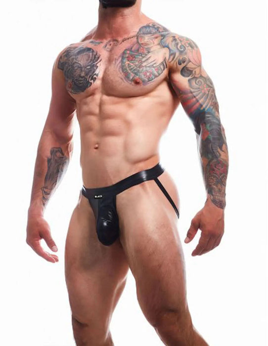 Cut 4 Men - Ergonomic Jockstrap - Leatherette - Zwart-Erotiekvoordeel.nl