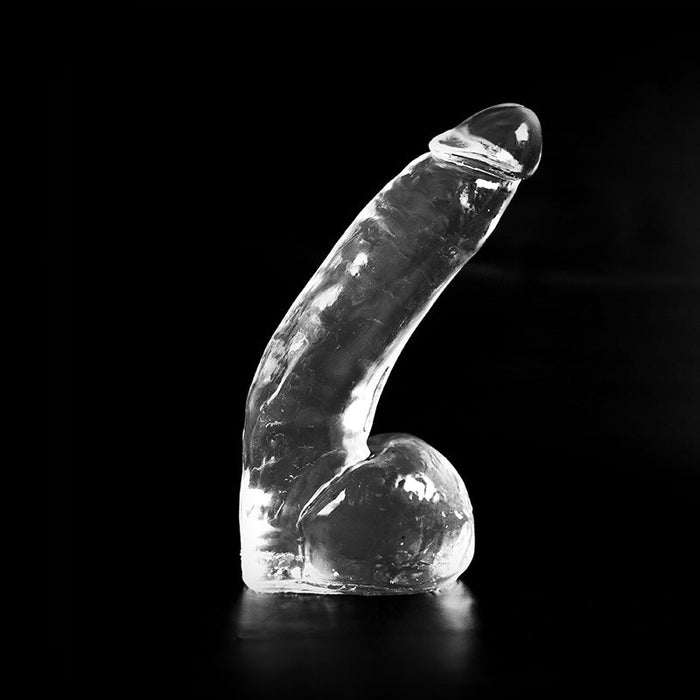 Dark Crystal - Dildo Met Balzak - 28 x 6,7 cm - Transparant-Erotiekvoordeel.nl