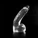 Dark Crystal - Dildo Met Balzak - 28 x 6,7 cm - Transparant-Erotiekvoordeel.nl