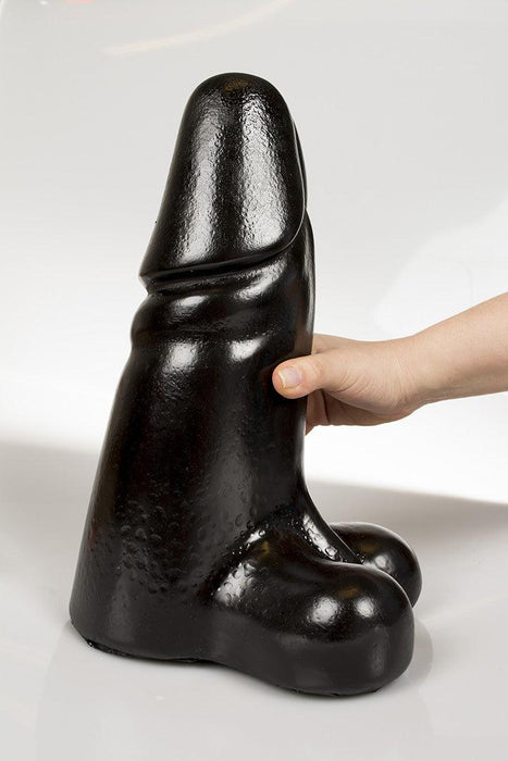 Dark Crystal - Dildo Met Balzak - 35 x 12 cm - Zwart-Erotiekvoordeel.nl