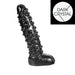 Dark Crystal - Dildo Met noppen 26,5 x 6 cm - Zwart-Erotiekvoordeel.nl