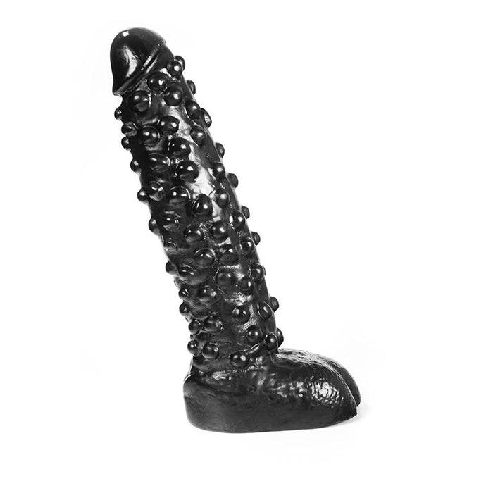 Dark Crystal - Dildo Met noppen 26,5 x 6 cm - Zwart-Erotiekvoordeel.nl