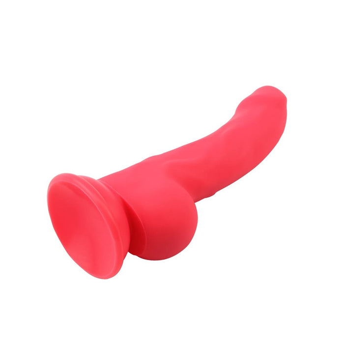 DeLuxe Pure Nature Neo Colours - Siliconen Dildo - 23 x 4.1 cm - Rood-Erotiekvoordeel.nl