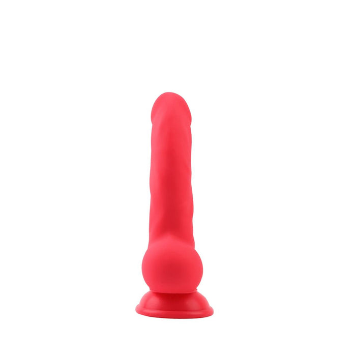 DeLuxe Pure Nature Neo Colours - Siliconen Dildo - 23 x 4.1 cm - Rood-Erotiekvoordeel.nl