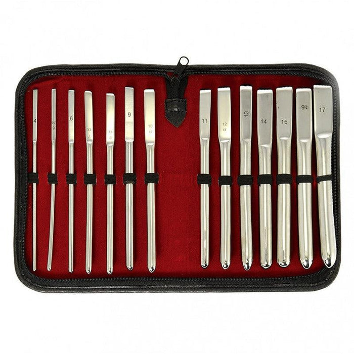 Rimba - Dilator/sound Set RVS (14 Stuks) In Luxe bewaar etui-Erotiekvoordeel.nl