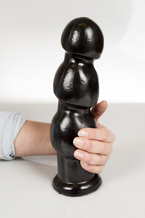 Dinoo - Geribbelde XXL Buttplug Gaston 27,5 x 8 cm - Zwart-Erotiekvoordeel.nl