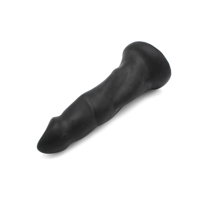 Dinoo - XXL Anaal Dildo Met dikke ribbels En puntige eikel Van TPE - Zwart-Erotiekvoordeel.nl