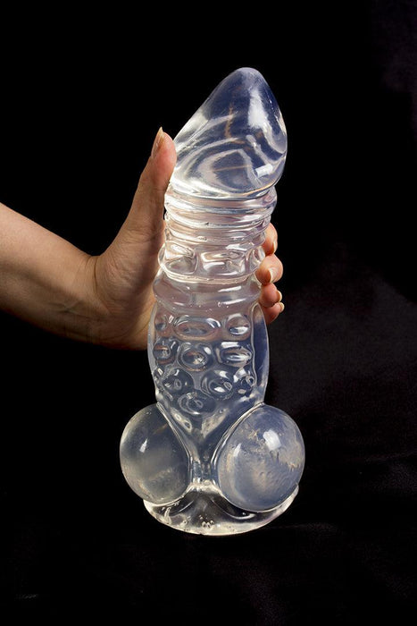 Dinoo - XXL Dildo Rinchenia 30 x 7,6 cm - Transparant-Erotiekvoordeel.nl